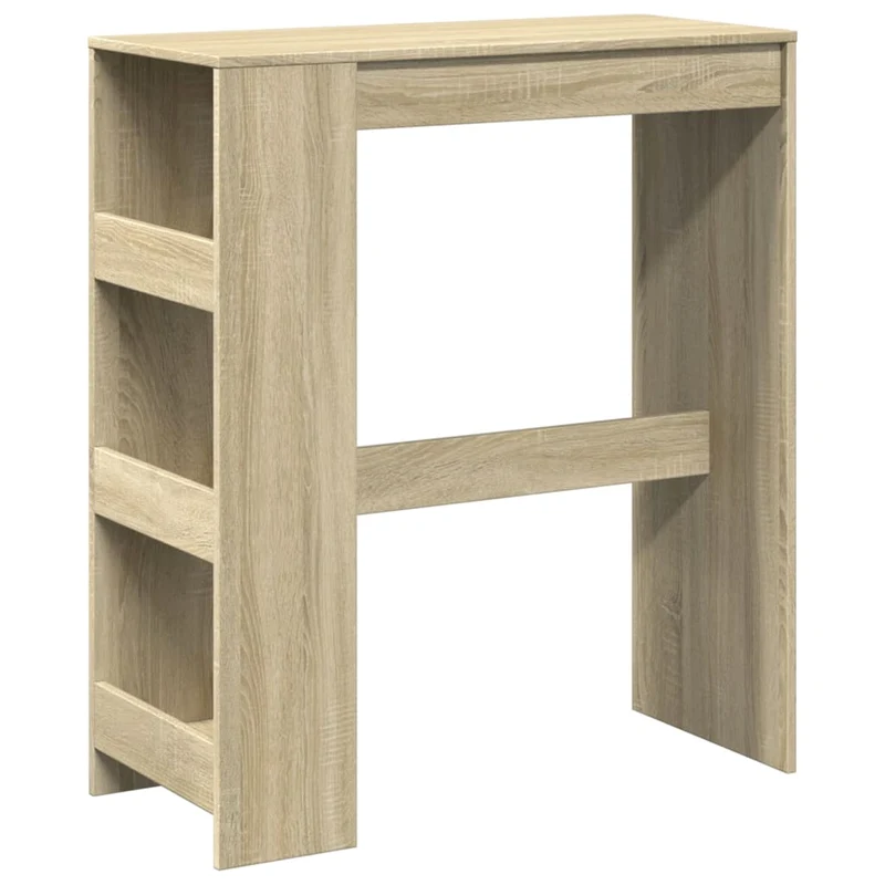Table d’appoint multifonction avec étagères 90 x 40 x 103,5 cm en bois d'ingénierie couleur chêne DEC036376