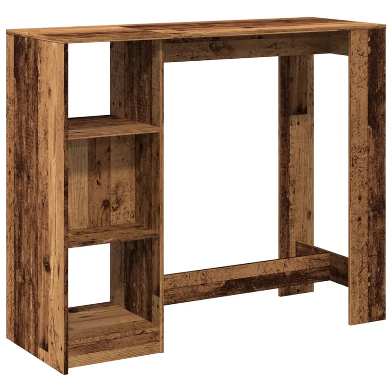 Table d’appoint multifonction avec étagère 124 x 46 x 103,5 cm bois d'ingénierie marron effet vieilli DEC036356