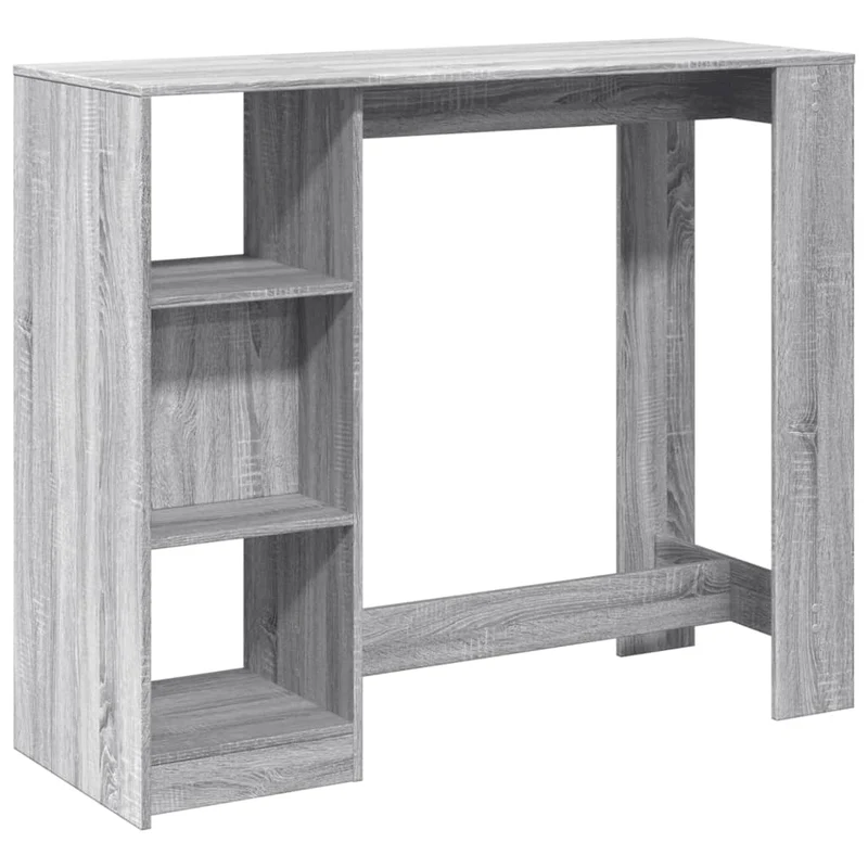 Table d’appoint multifonction avec étagère 124 x 46 x 103,5 cm en bois d'ingénierie gris DEC036354