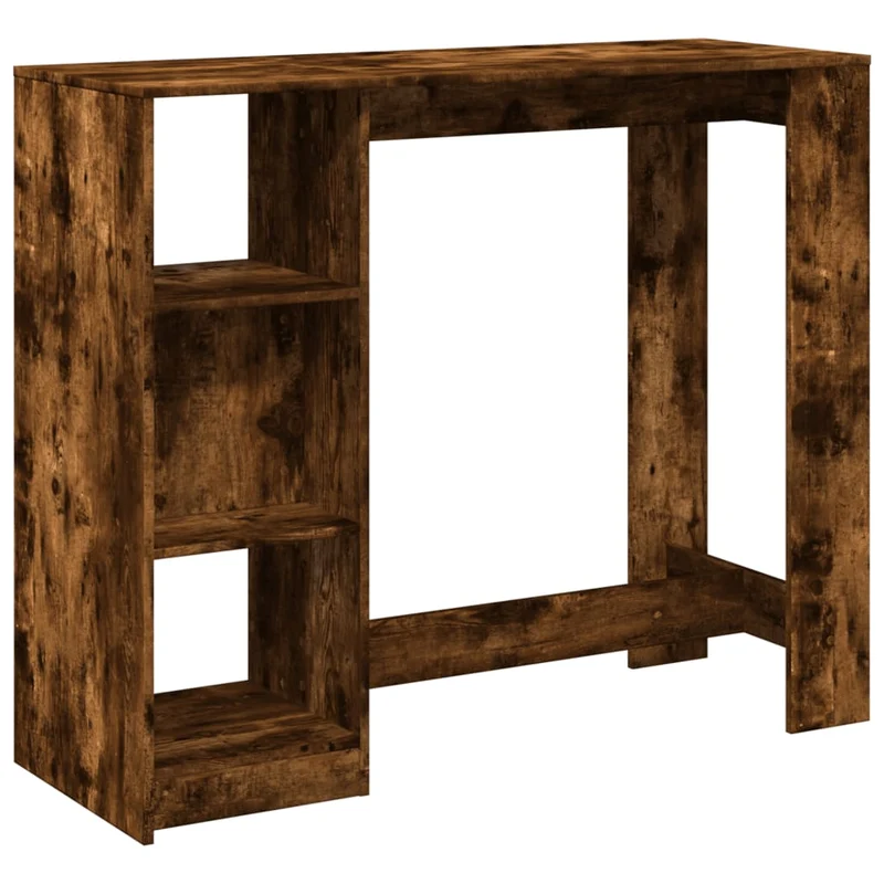 Table d’appoint multifonction avec étagère 124 x 46 x 103,5 cm bois d'ingénierie marron DEC036343