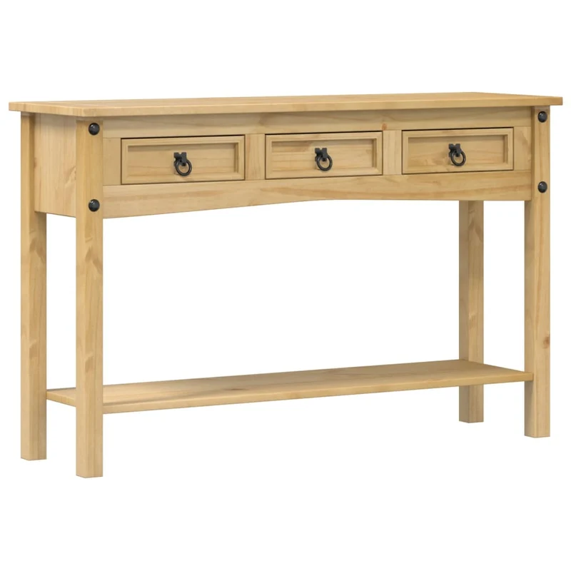 Table console avec tiroirs meuble d'entrée 114 x 34,5 x 73 cm bois de pin massif DEC031969