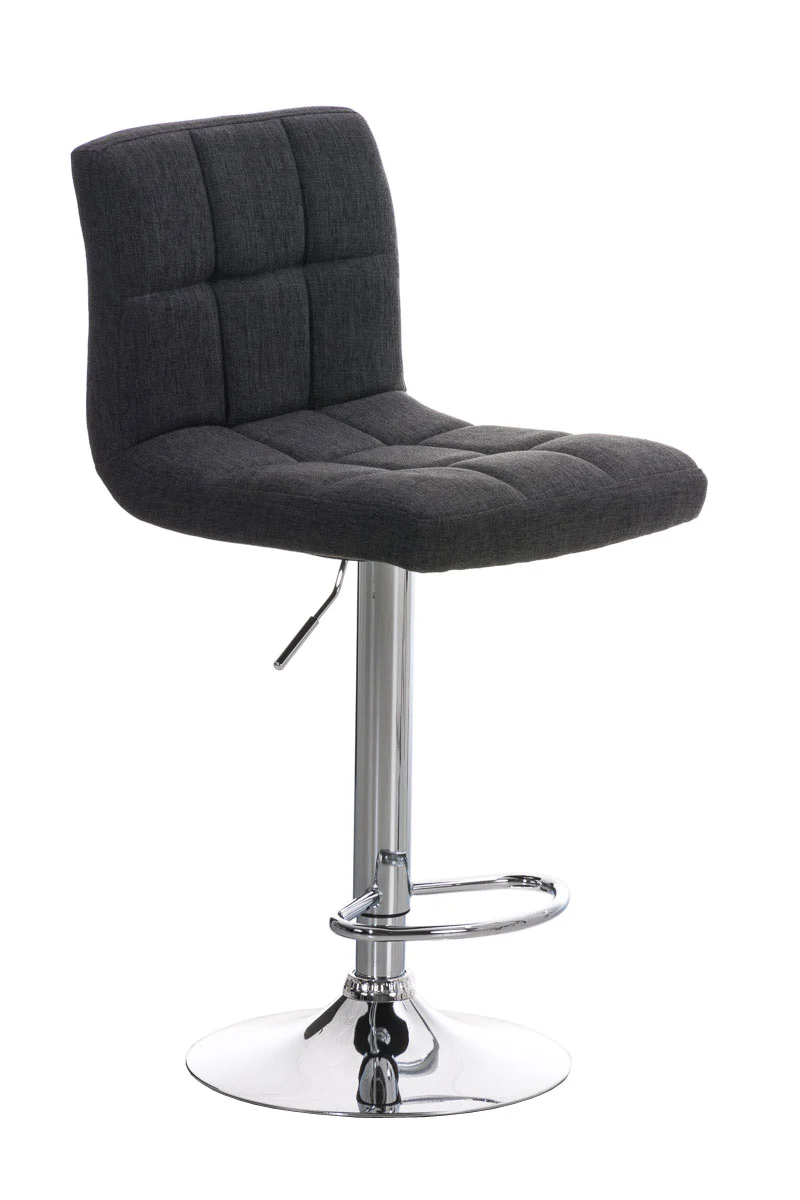 Tabouret de bar x1 avec repose-pieds hauteur réglable design moderne en tissu gris foncé 10_0000053
