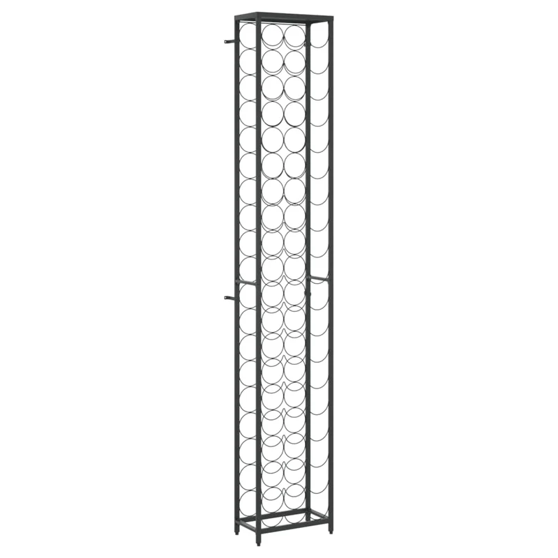 Casier range bouteilles étagère de rangement vin de 57 bouteilles 34 x 18 x 200cm fer forgé noir DEC024280