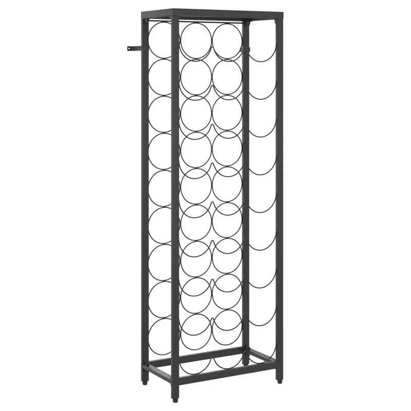 Casier range bouteilles étagère de rangement vin de 27 bouteilles 34 x 18 x 100cm fer forgé noir DEC024278