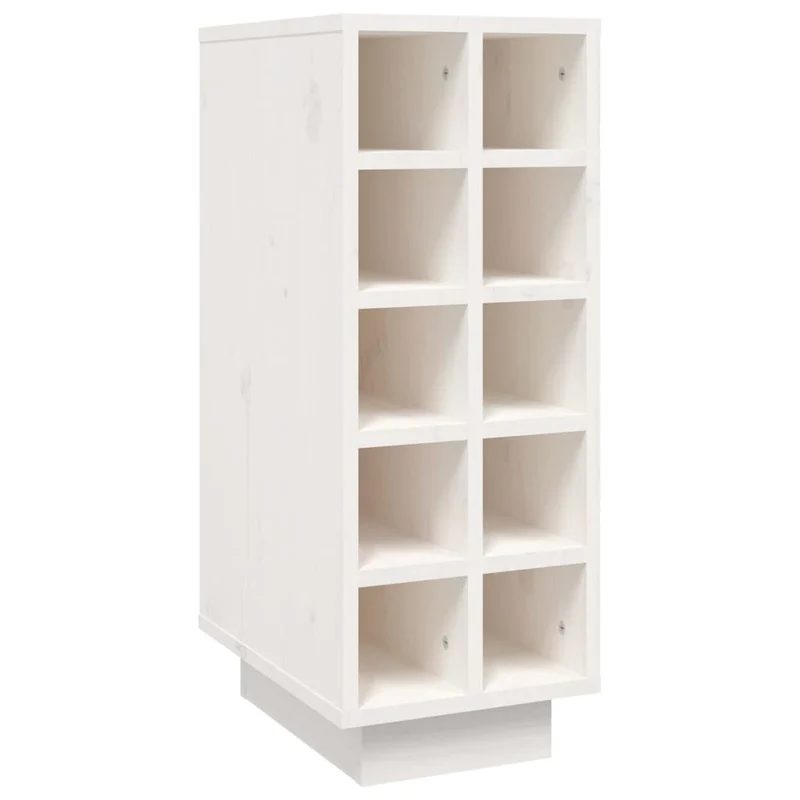 Armoire à vin jusqu'à 10 bouteilles 23 x 34 x 61 cm en bois de pin massif blanc DEC024257