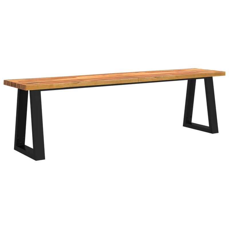 Banc design rustique 160 cm en bois d'acacia massif brun pieds en forme de U en acier DEC024700