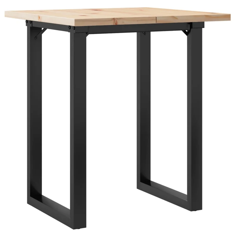 Table de salle à manger design industriel 70 x 70 x 75,5cm bois de pin massif et acier DEC036793