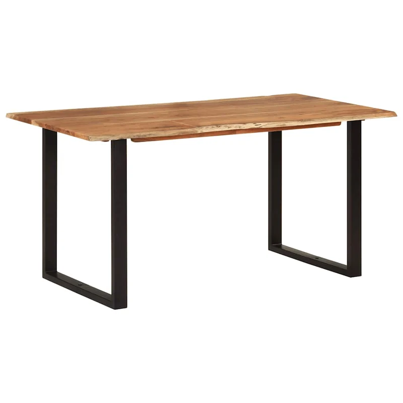 Table de salle à manger design industriel 154 x 80 x 76 cm bois d'acacia et acier DEC036609