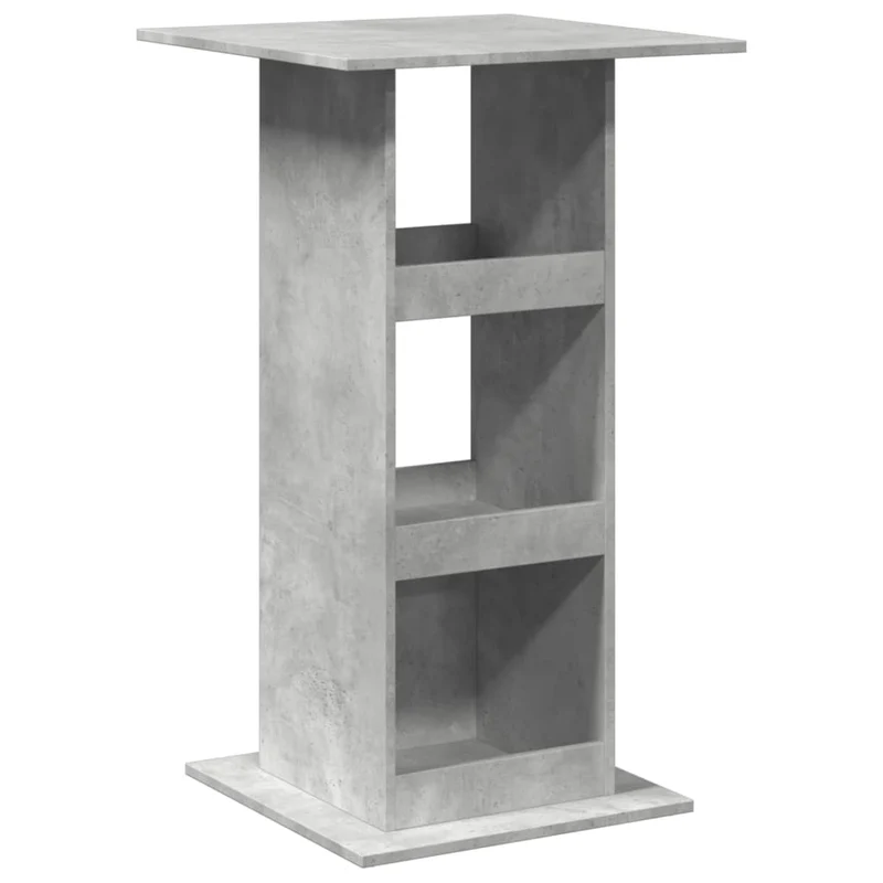 Table d’appoint multifonction 60 x 60 x 102 cm avec rangement en bois d'ingénierie gris DEC036333