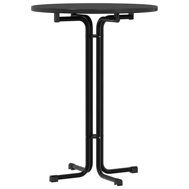 Table haute de bar table d'appoint ø80 x 110 cm bois d'ingénierie et acier noir DEC036896