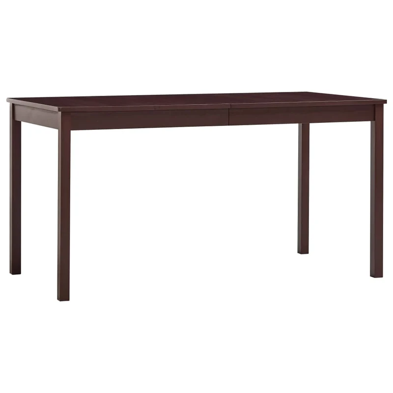 Table de salle à manger design moderne 140 x 70 x 73 cm bois de pin marron foncé DEC036871