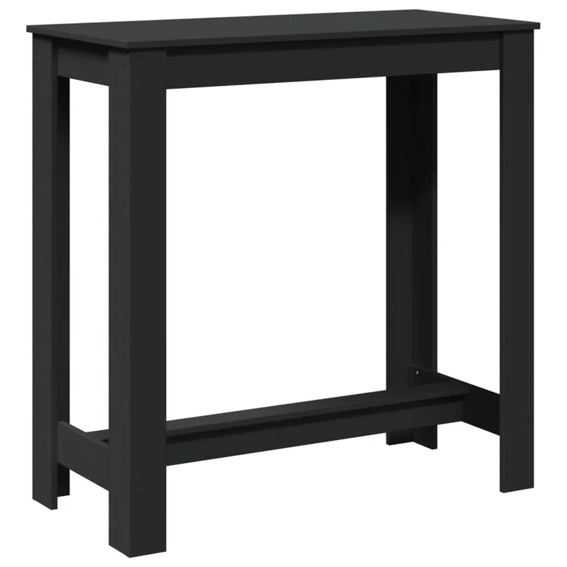 Table d’appoint multifonction table haute 102 x 50 x 103,5 cm bois d'ingénierie noir DEC036479