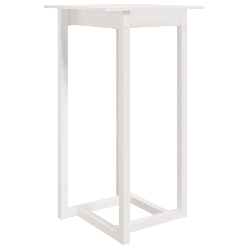 Table d’appoint multifonction table haute 60 x 60 x 110 cm bois massif de pin blanc DEC036416