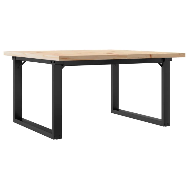 Table basse rectangulaire style industriel 80 x 80 x 45,5cm bois de pin et acier DEC036250