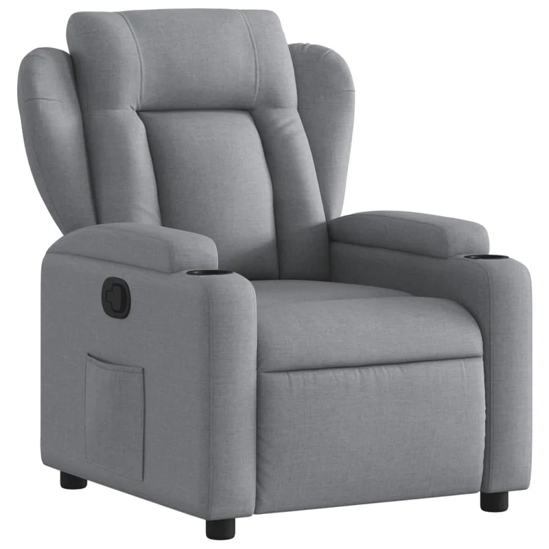 Fauteuil relax TV rembourrage confortable fonction d'inclinaison manuelle en tissu gris clair DEC027886