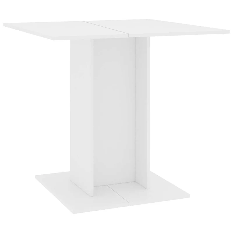 Table de salle à manger design moderne 80 x 80 x 75 cm bois d'ingénierie blanc DEC036764
