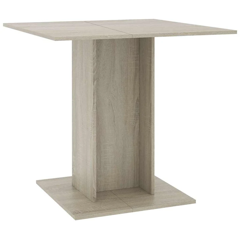 Table de salle à manger cuisine design moderne 80 x 80 x 75 cm bois d'ingénierie couleur chêne DEC036673