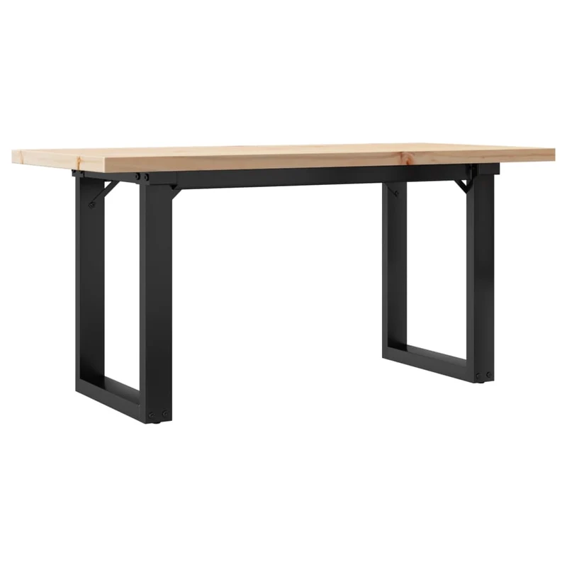 Table basse rectangulaire style industriel 90 x 40 x 45,5cm bois de pin et acier DEC036252