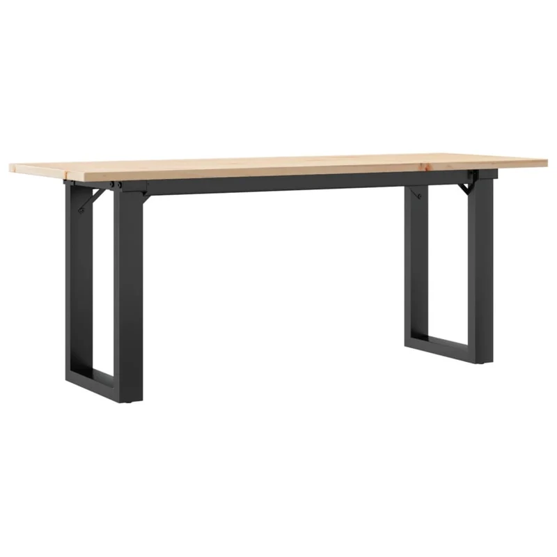 Table basse rectangulaire style industriel 110 x 40 x 45 cm bois de pin et acier DEC036235
