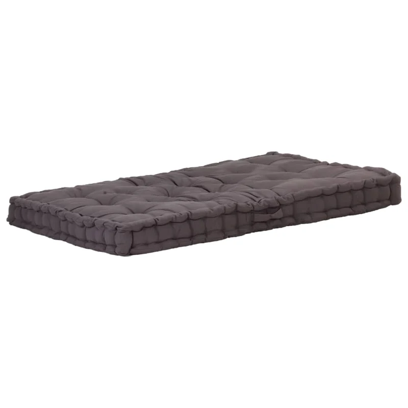 Coussin de plancher de palette Coton matelas de sol 120x80x10 cm Anthracite DEC021810