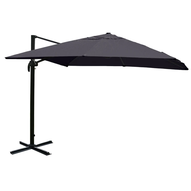 Parasol déporté 5m aluminium inoxydable avec pied en croix option rotation 360° sans pied 04_0007934