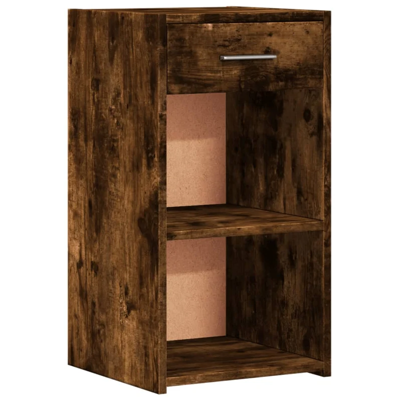 Table de chevet avec étagères et tiroir 35 x 34 x 65 cm bois d'ingénierie marron DEC033546