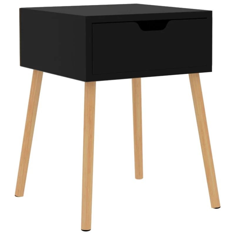 Table de chevet avec tiroir 40 x 40 x 56 cm bois d'ingénierie noir DEC034530