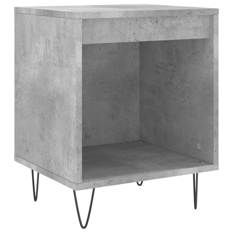 Table de chevet avec compartiment ouvert 40 x 35 x 50 cm bois d’ingénierie gris et métal DEC033999