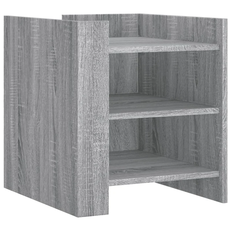Table de chevet avec étagères 45 x 50 x 50 cm bois d'ingénierie gris DEC034674