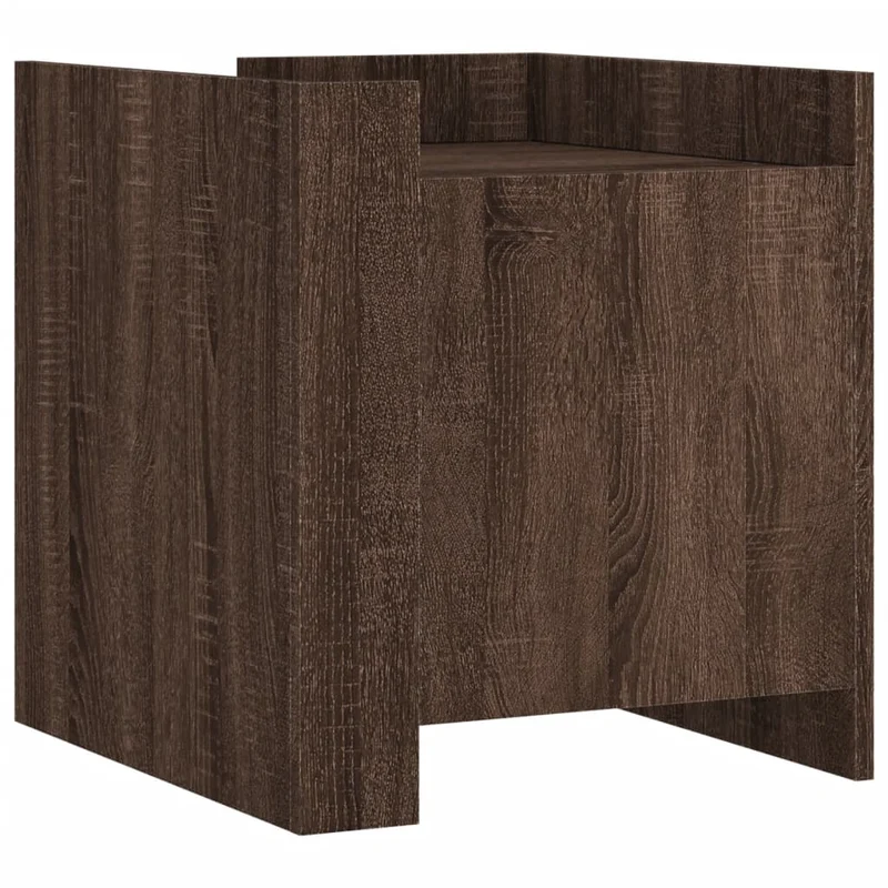 Table de chevet avec compartiment avec porte 45 x 50 x 50 cm bois d’ingénierie marron DEC033777