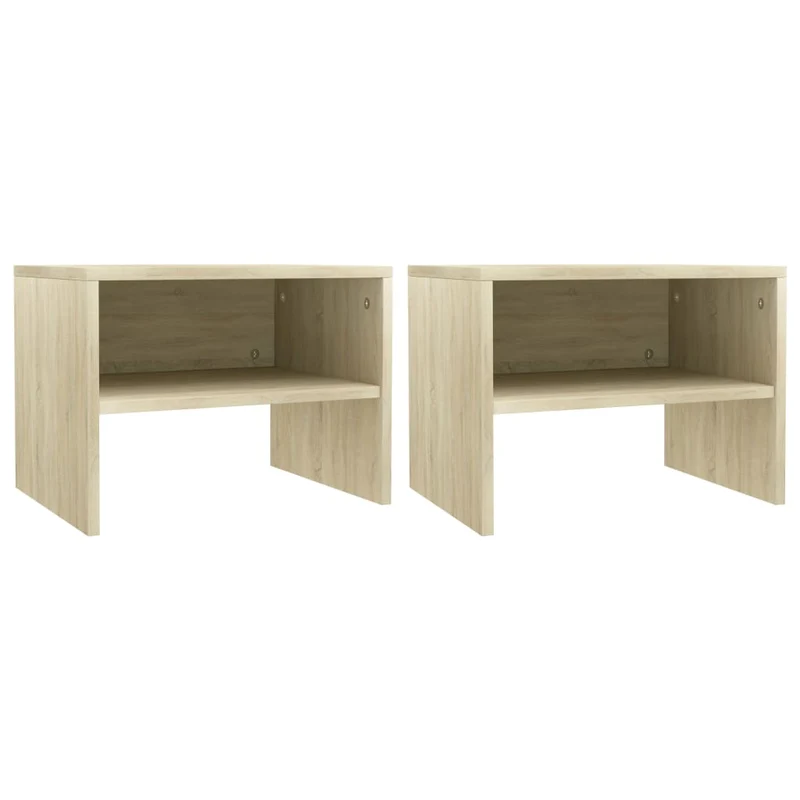 Lot de 2 tables de chevet avec compartiment ouvert 40 x 30 x 30 cm bois ingénierie couleur chêne DEC035226