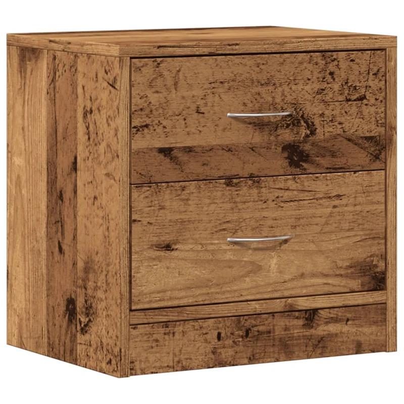 Table de chevet avec deux tiroirs 40 x 30 x 40 cm bois d'ingénierie marron DEC034715