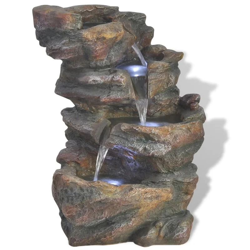 Fontaine d'intérieur avec lumière LED Polyrésine 24x33,5x45,5cm DEC020760