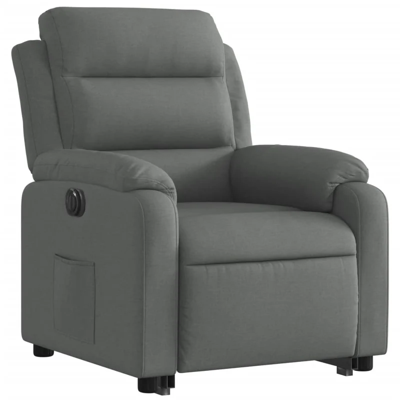 Fauteuil relax TV fonction de levage électrique très confortable en tissu gris DEC028364