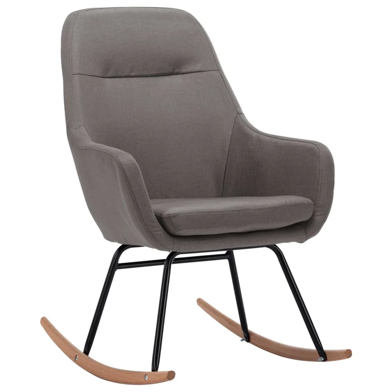 Fauteuil à bascule d'allaitement rembourré relax pour salon en tissu gris clair DEC028952