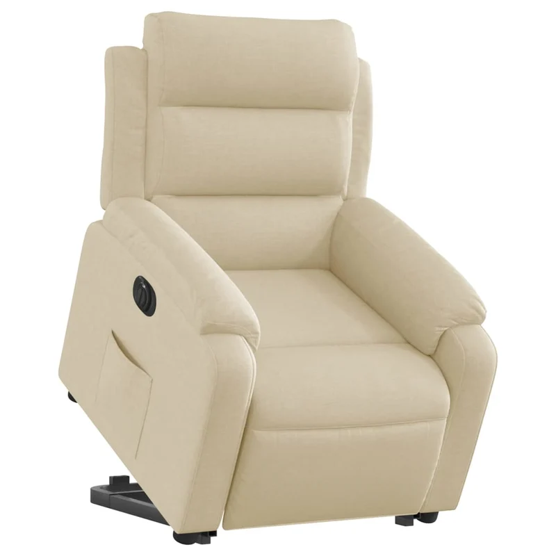 Fauteuil relax TV fonction de levage électrique très confortable en tissu crème DEC028293