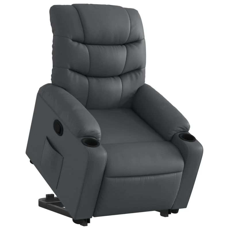Fauteuil relax TV rembourrage confortable fonction de levage électrique en PVC gris DEC027972