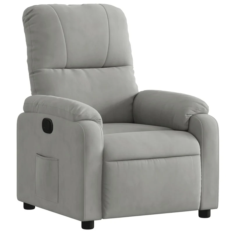Fauteuil relax TV rembourrage confortable fonction d'inclinaison manuelle en tissu microfibre gris DEC027917