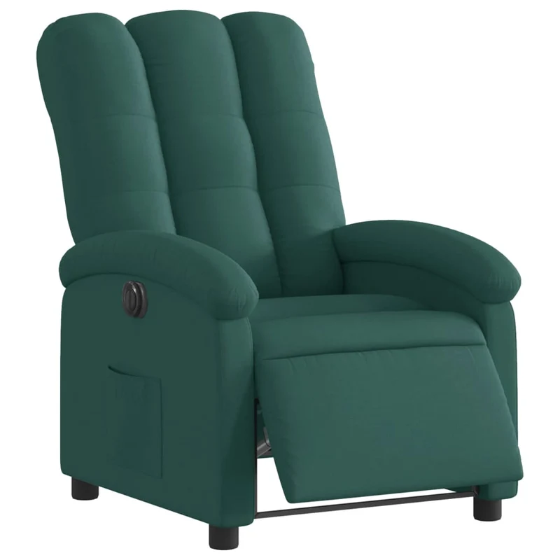 Fauteuil relax TV fonction d'inclinaison électrique très confortable en tissu vert foncé DEC028604