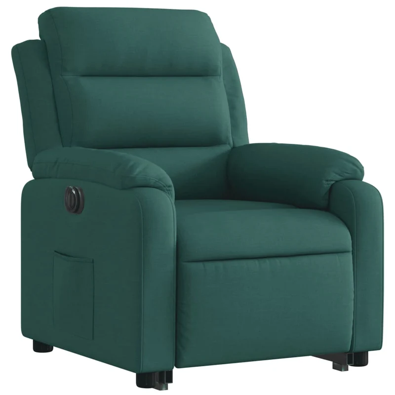 Fauteuil relax TV fonction de levage électrique très confortable en tissu vert foncé DEC028601