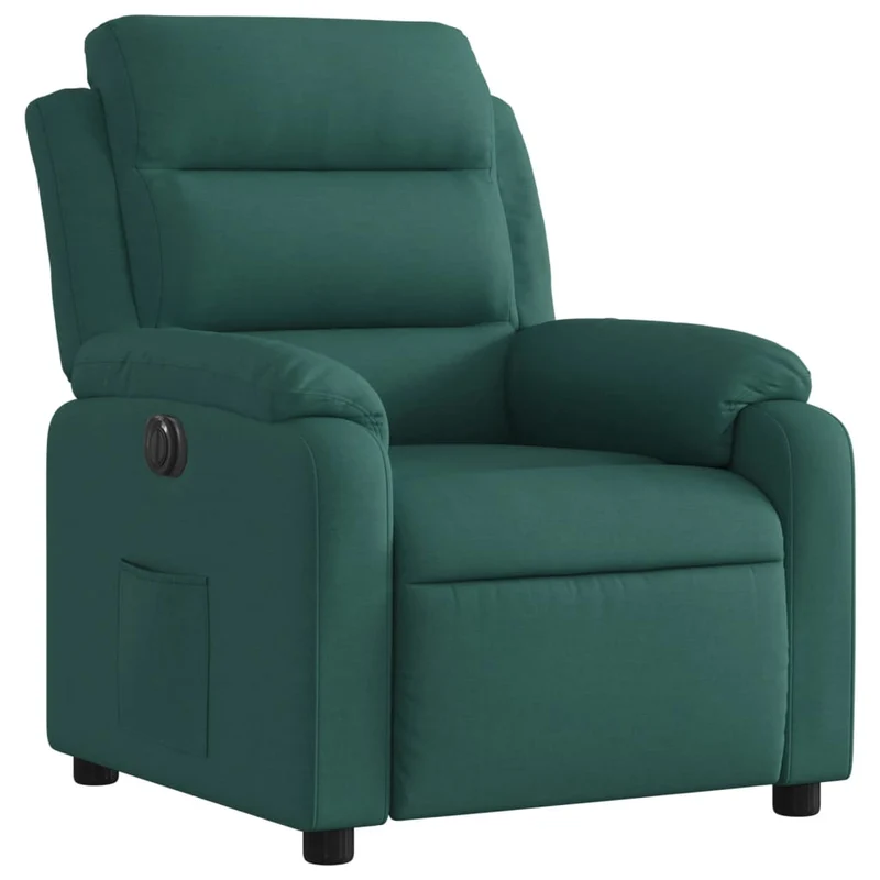 Fauteuil relax TV fonction d'inclinaison électrique très confortable en tissu vert foncé DEC028593
