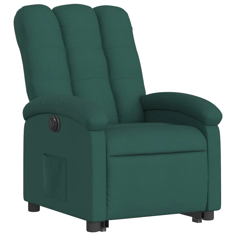 Fauteuil relax TV fonction de levage électrique très confortable en tissu vert foncé DEC028590