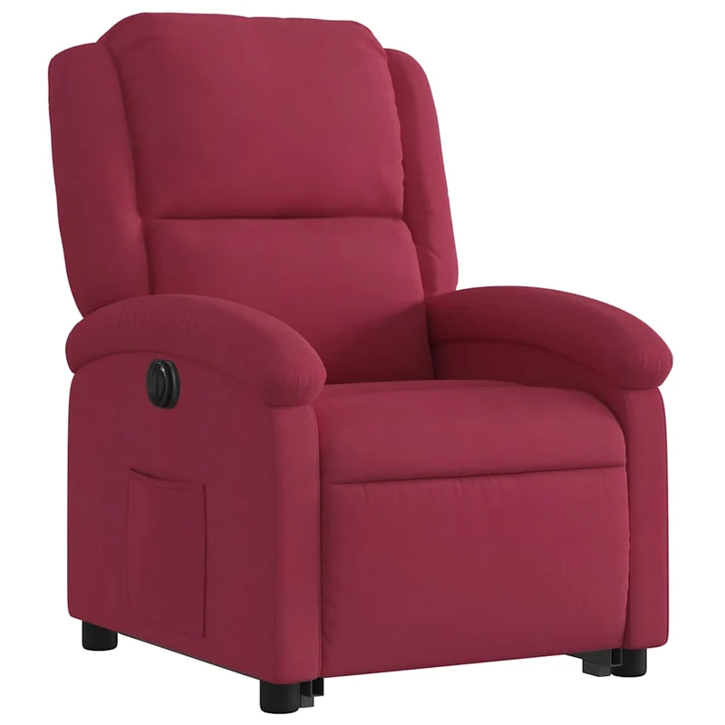 Fauteuil relax TV fonction de levage électrique très confortable en velours rouge bordeaux DEC028551