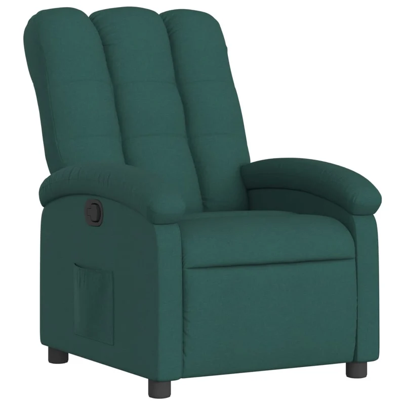 Fauteuil relax TV rembourrage confortable fonction d'inclinaison manuelle en tissu vert foncé DEC028210