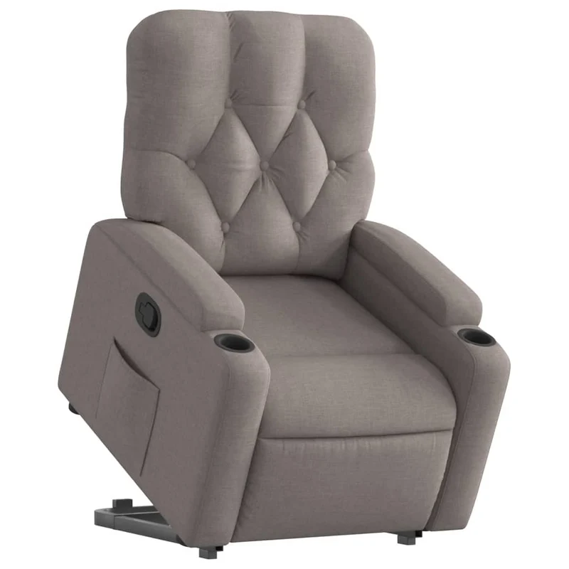 Fauteuil relax TV rembourrage confortable levage électrique en tissu taupe DEC028204