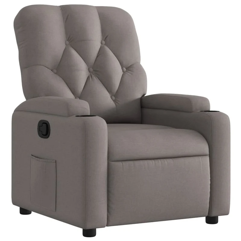 Fauteuil relax TV rembourrage confortable fonction d'inclinaison manuelle en tissu couleur taupe DEC028198