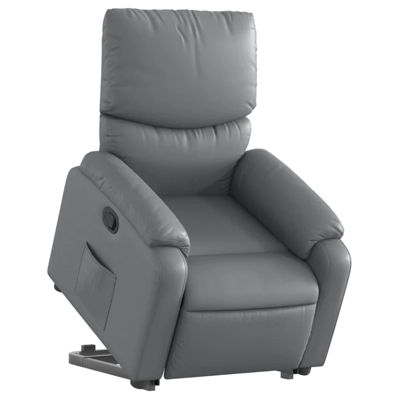 Fauteuil relax TV rembourrage confortable fonction de levage électrique en PVC gris DEC027981