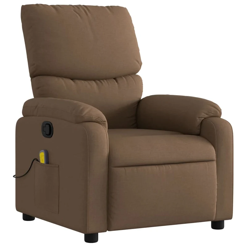 Fauteuil de relaxation TV fonction d'inclinaison manuelle en tissu marron DEC027007