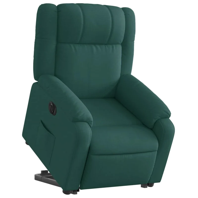 Fauteuil relax TV fonction de levage électrique très confortable en tissu vert foncé DEC028600
