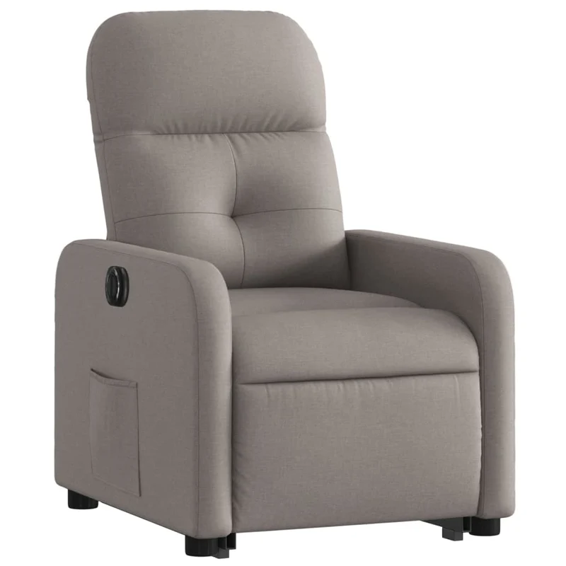 Fauteuil relax TV fonction de levage électrique très confortable en tissu taupe DEC028569